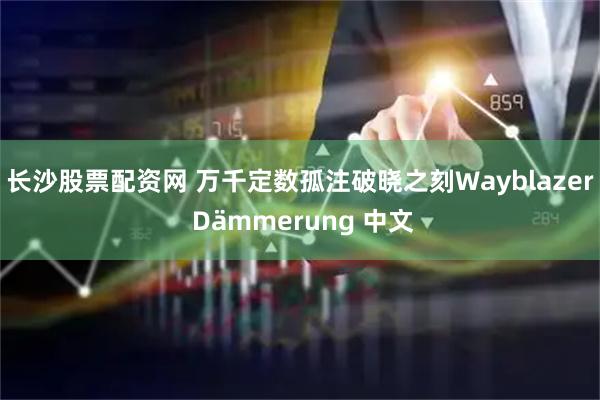 长沙股票配资网 万千定数孤注破晓之刻Wayblazer Dämmerung 中文